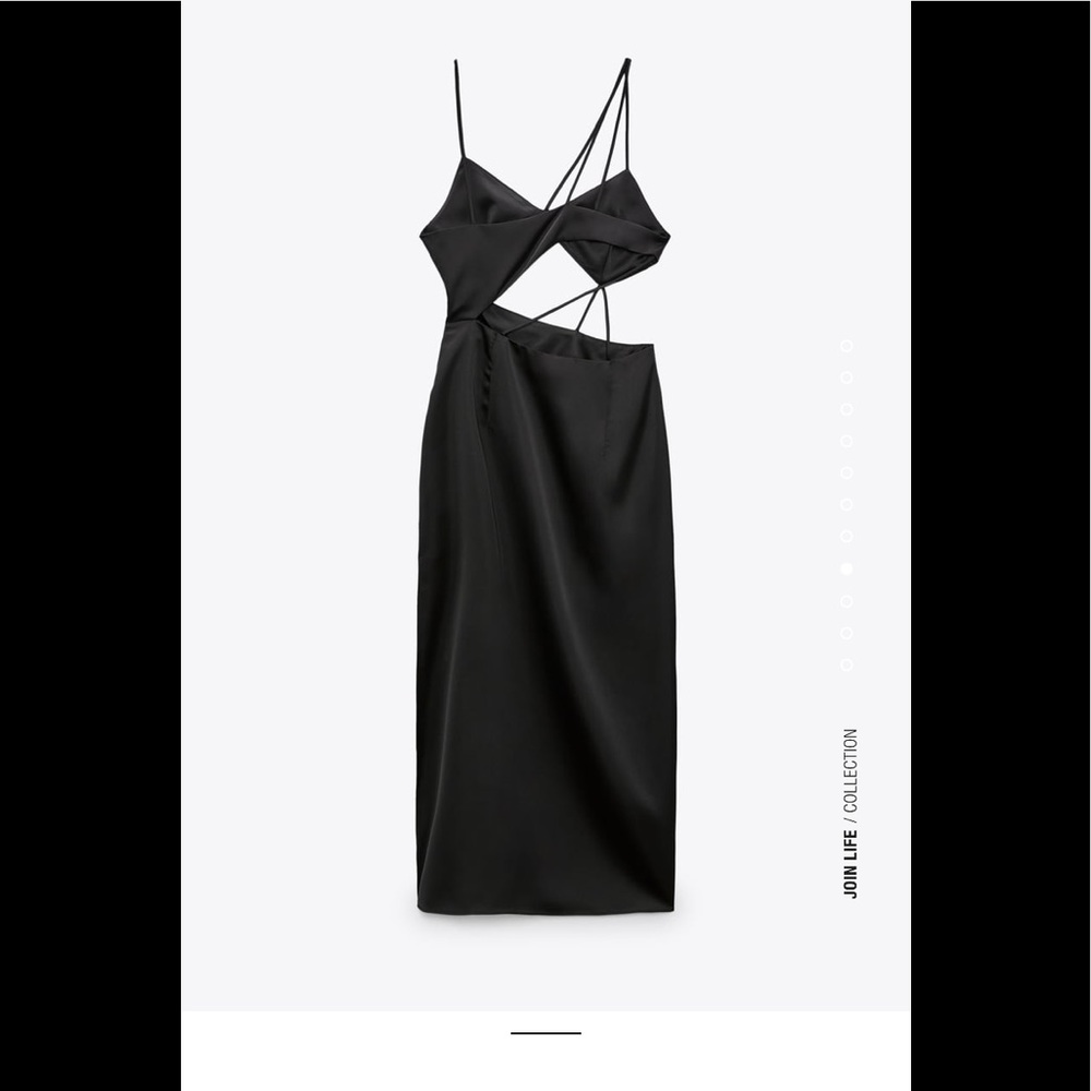 Zara black strappy cut out backless midi dress NWOT - Picture 6 of 7